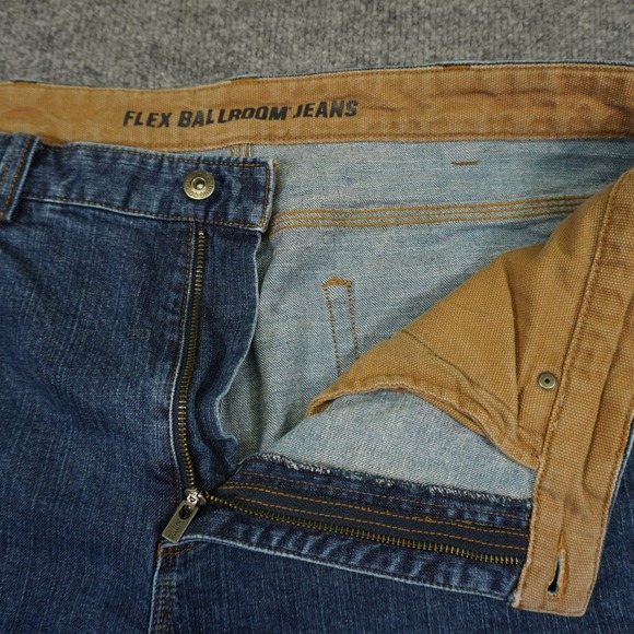 Duluth Trading Ballroom Flex Jeans Mens 38x32 Blue Straight Leg Stretch Denim - Picture 4 of 13